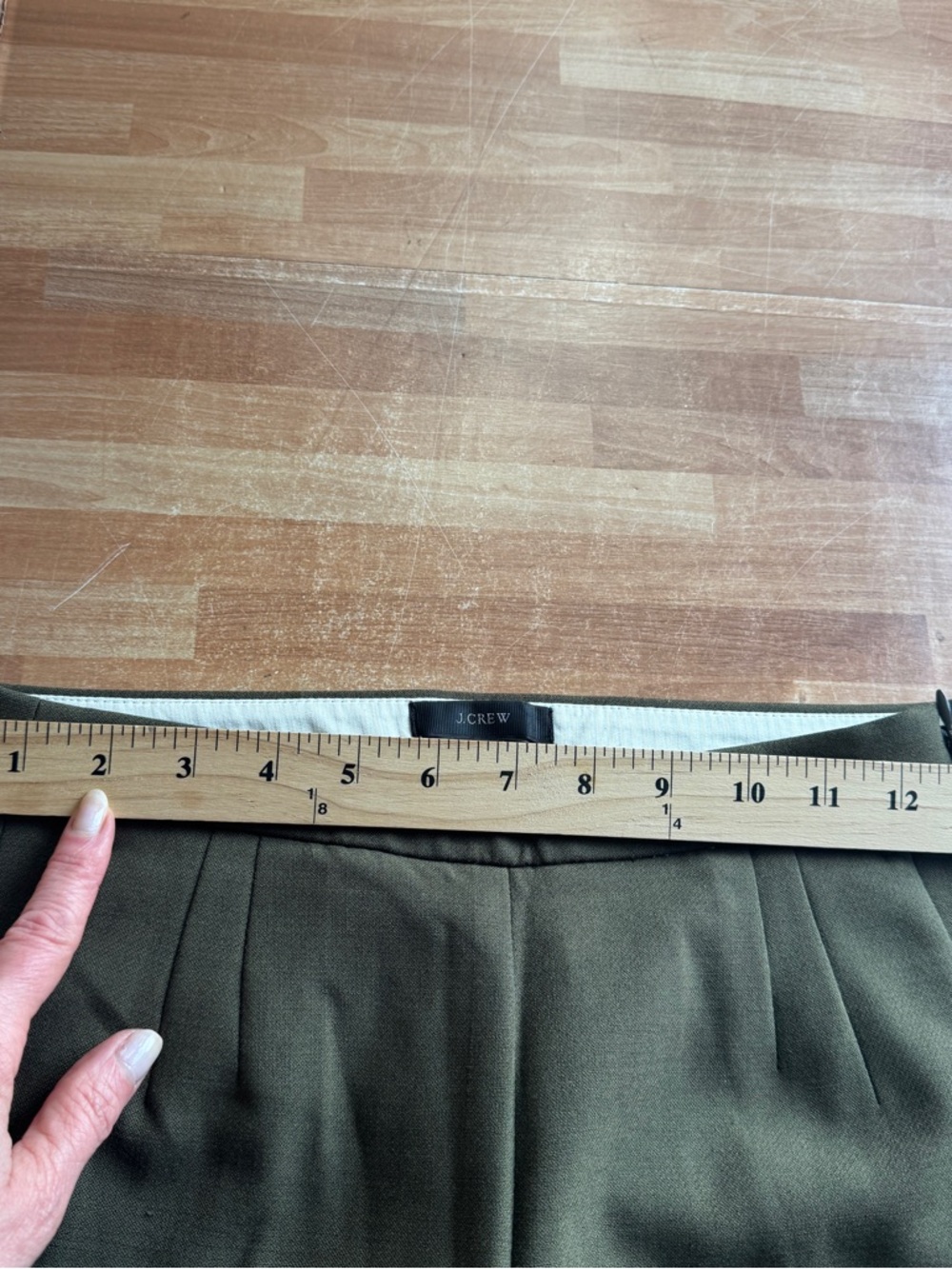 J. Crew martie wool slacks, army green, ankle pants, size 0 - Picture 7 of 12